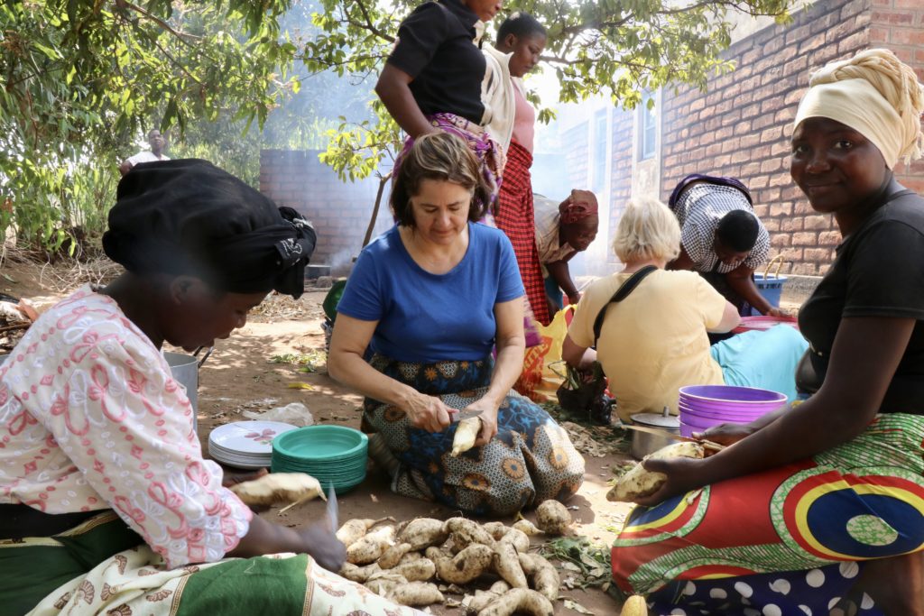 Trip Participant Cooking in Malawi