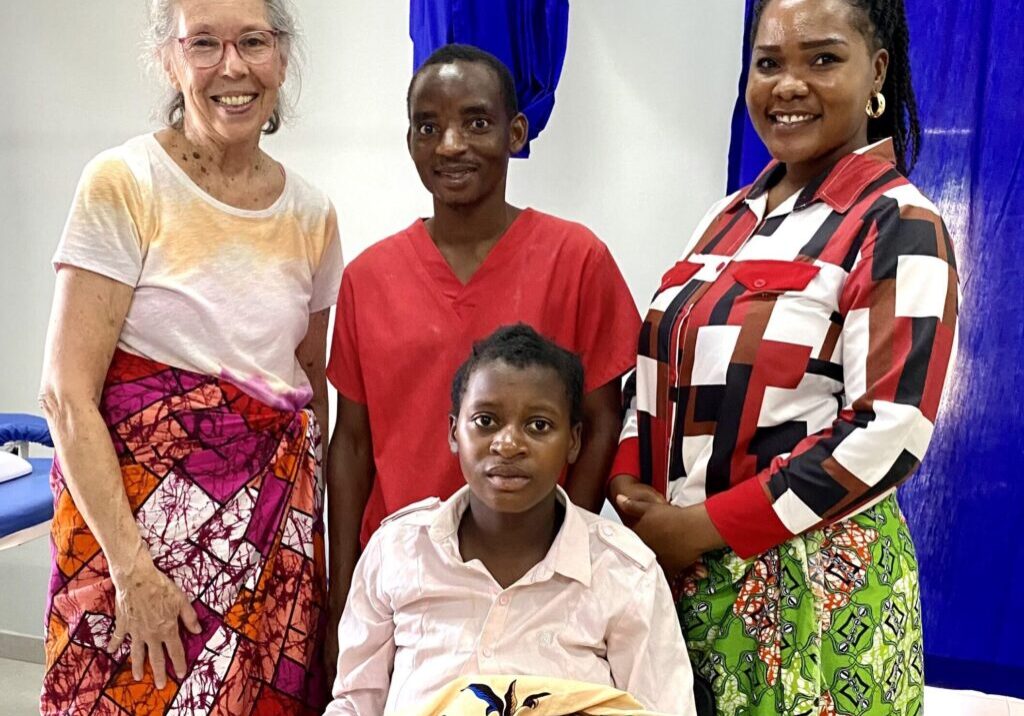 Debbie and team with new born